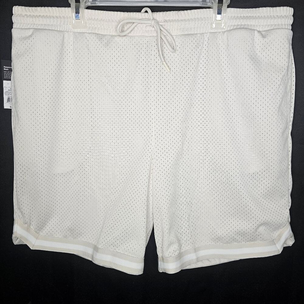 NWT Men's Athletic Mesh Warm Gray XL Shorts w/ Drawstring Elastic Waist